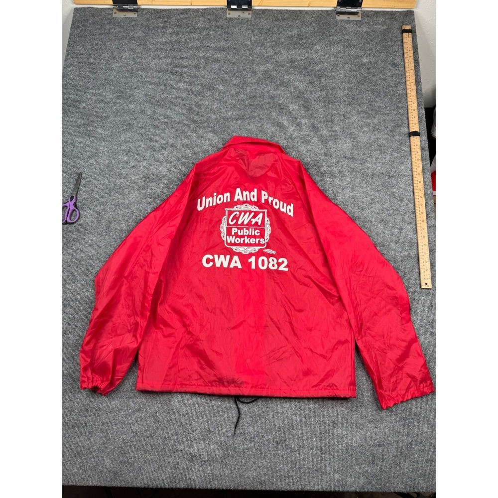 Vintage Windjammer‎ USA CWA 1082 Union Nylon Coach Jacket Red Large 80s Workwear